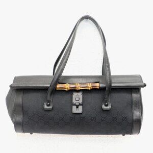 Gucci GG Canvas Medium Bamboo Bullet Shoulder Bag